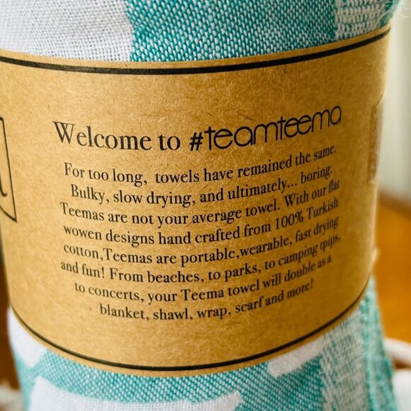 NEW with TAGS Teema The Aqua Checkmate Towel - Picture 5 of 9